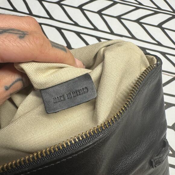 Kelly Moore Black Leather Clutch with tassel zip - Picture 6 of 8